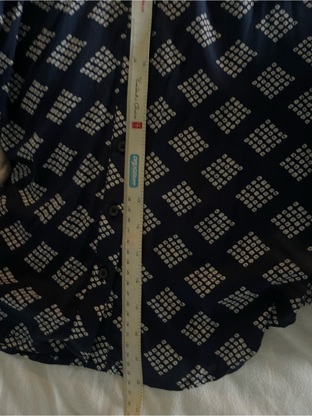 Navy Geometric Button-Front Tank Top - Picture 4 of 4